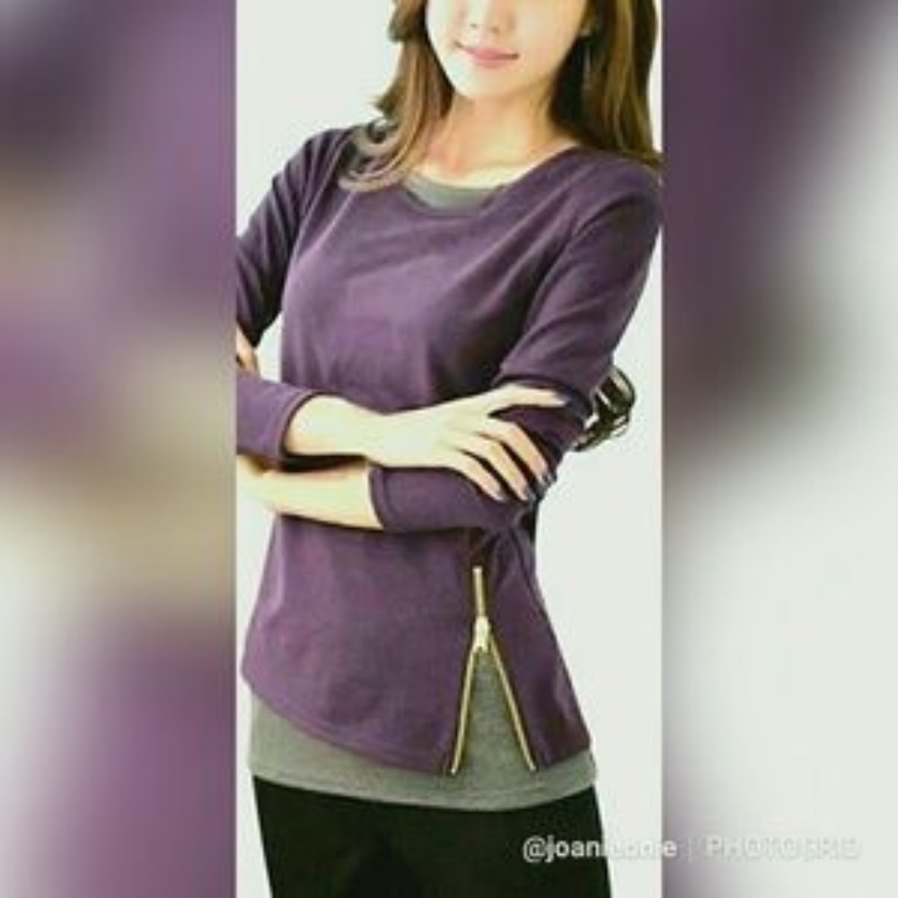 Modern Millie Zip Accent Top from @joanieonie